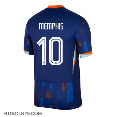 Camiseta Países Bajos Memphis Depay #10 Visitante Equipación Eurocopa 2024 manga corta